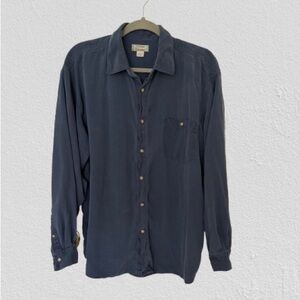 Vtg Tommy Bahama Men’s Long Sleeve Silk Shirt Gray/Navy Classic, Sz L
